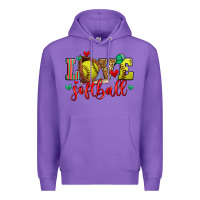 Purple love softball Premium Hoodie - Zillion Design Studio
