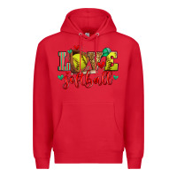 Red love softball Premium Hoodie - Zillion Design Studio