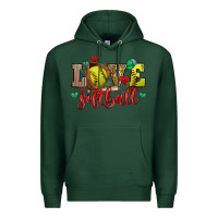 Sports Green love softball Premium Hoodie - Zillion Design Studio
