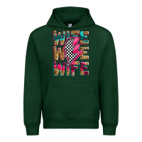 Forest Green race wife wife wife lightningbolt Urban Hoodie - Zillion Design Studio