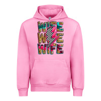 Fuchsia Pink race wife wife wife lightningbolt Urban Hoodie - Zillion Design Studio