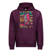 Mauve Wine race wife wife wife lightningbolt Urban Hoodie - Zillion Design Studio