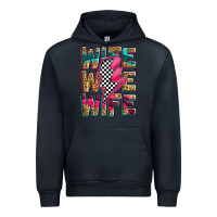 Navy race wife wife wife lightningbolt Urban Hoodie - Zillion Design Studio