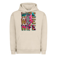 Pigment French Oak race wife wife wife lightningbolt Urban Hoodie - Zillion Design Studio
