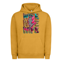 Pigment Peanut Butter race wife wife wife lightningbolt Urban Hoodie - Zillion Design Studio