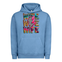 Pigment Pebble Blue race wife wife wife lightningbolt Urban Hoodie - Zillion Design Studio