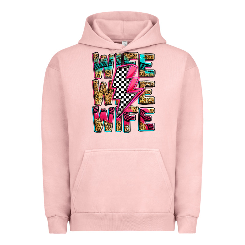 Race Wife Wife Wife Lightningbolt Urban Hoodie by Zillion Design Studio | Teevron