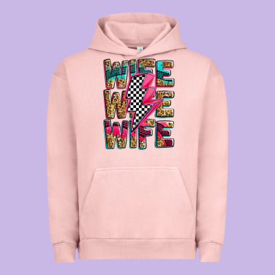 Race Wife Wife Wife Lightningbolt Urban Hoodie Designed By Zillion Design Studio