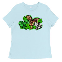 Baby Blue st patricks day western hearts Ladies Tee - Artiststas