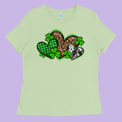 St Patricks Day Western Hearts Ladies Tee Designed By Artiststas