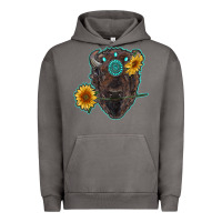Pigment Tornado bison head with sunflowers and gemstone Urban Hoodie - RanaPortraitStore