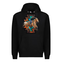 Black cowgirl with aztec Premium Hoodie - RanaPortraitStore
