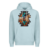 Blue Mist cowgirl with aztec Premium Hoodie - RanaPortraitStore