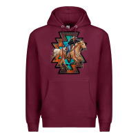 Burgundy cowgirl with aztec Premium Hoodie - RanaPortraitStore