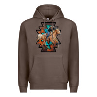 Coffee cowgirl with aztec Premium Hoodie - RanaPortraitStore