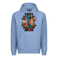Colony Blue cowgirl with aztec Premium Hoodie - RanaPortraitStore