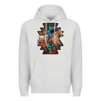 Dove Grey cowgirl with aztec Premium Hoodie - RanaPortraitStore