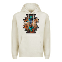 Oatmeal Heather cowgirl with aztec Premium Hoodie - RanaPortraitStore