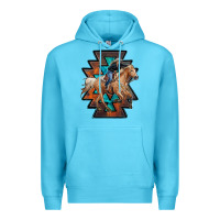 Ocean Blue cowgirl with aztec Premium Hoodie - RanaPortraitStore