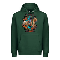 Sports Green cowgirl with aztec Premium Hoodie - RanaPortraitStore