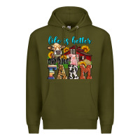 Army Green life is better on the farm Premium Hoodie - Zillion Design Studio
