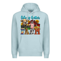 Blue Mist life is better on the farm Premium Hoodie - Zillion Design Studio
