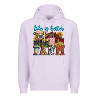 Lilac life is better on the farm Premium Hoodie - Zillion Design Studio