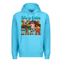 Ocean Blue life is better on the farm Premium Hoodie - Zillion Design Studio