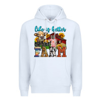 White life is better on the farm Premium Hoodie - Zillion Design Studio