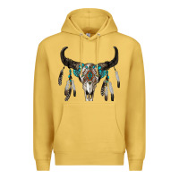 Antique Gold boho bull skull Premium Hoodie - RanaPortraitStore