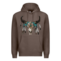 Coffee boho bull skull Premium Hoodie - RanaPortraitStore