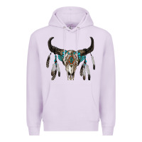 Lilac boho bull skull Premium Hoodie - RanaPortraitStore
