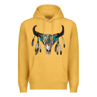 Mustard boho bull skull Premium Hoodie - RanaPortraitStore