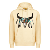 Pina Colada boho bull skull Premium Hoodie - RanaPortraitStore