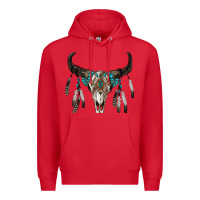 Red boho bull skull Premium Hoodie - RanaPortraitStore