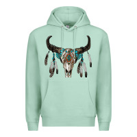 Seafoam boho bull skull Premium Hoodie - RanaPortraitStore