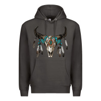 Smoke boho bull skull Premium Hoodie - RanaPortraitStore