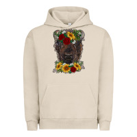 Pigment French Oak bison face with flowers Urban Hoodie - RanaPortraitStore