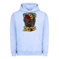 Pigment Grape Ice bison face with flowers Urban Hoodie - RanaPortraitStore