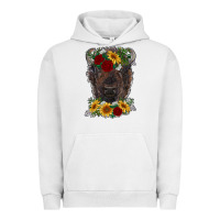 Pigment Lunar Rock bison face with flowers Urban Hoodie - RanaPortraitStore