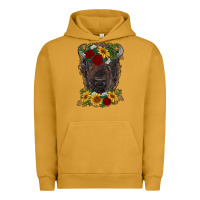 Bison Face With Flowers Urban Hoodie | Teevron