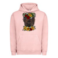 Pigment Salmon bison face with flowers Urban Hoodie - RanaPortraitStore
