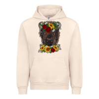 Sandshell bison face with flowers Urban Hoodie - RanaPortraitStore