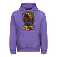 Tulip bison face with flowers Urban Hoodie - RanaPortraitStore