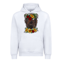 White bison face with flowers Urban Hoodie - RanaPortraitStore