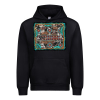 Black aztec background with gemstone and cowhide Urban Hoodie - RanaPortraitStore
