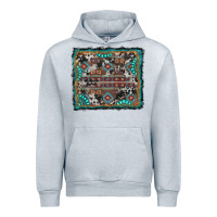Heather Grey aztec background with gemstone and cowhide Urban Hoodie - RanaPortraitStore