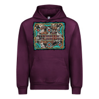 Mauve Wine aztec background with gemstone and cowhide Urban Hoodie - RanaPortraitStore