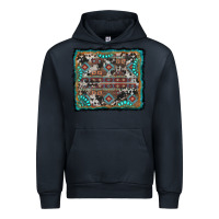 Navy aztec background with gemstone and cowhide Urban Hoodie - RanaPortraitStore