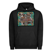Pigment Black aztec background with gemstone and cowhide Urban Hoodie - RanaPortraitStore